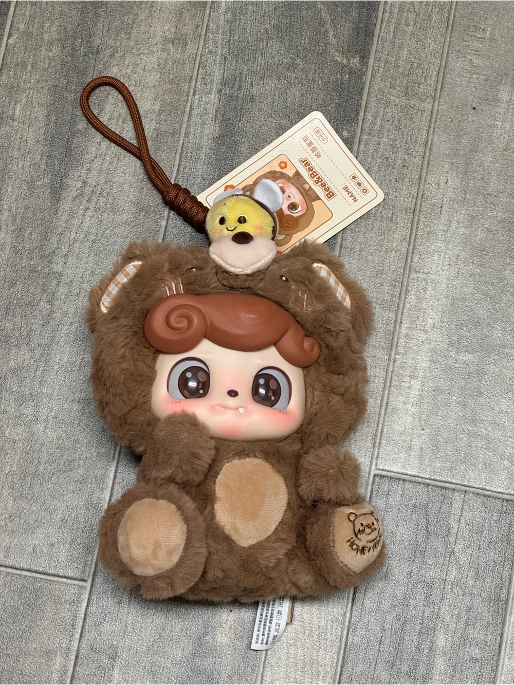 Jotoys Q.Kid Bee & Bear Plush Pendant Bag Charm Blind Box Vinyl Face 17cm NWT Ta